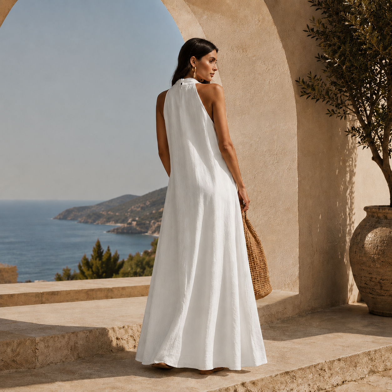 Amara Linen Halter Maxi Dress