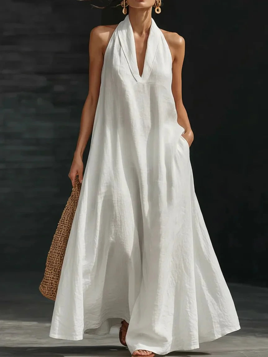 Amara Linen Halter Maxi Dress