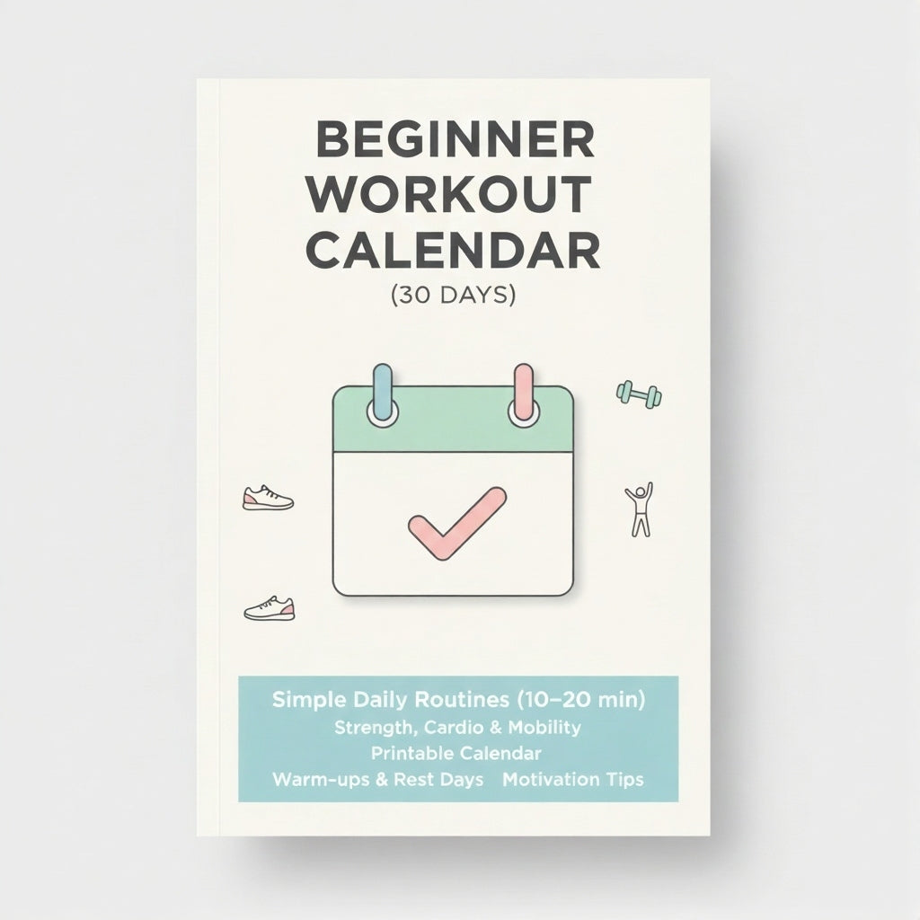 Beginner Workout Calendar on a white background